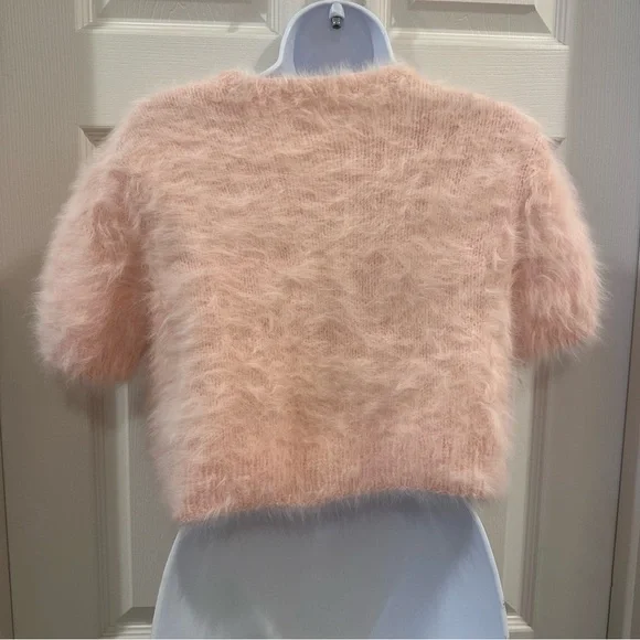 Fuzzy Demure Soft Pink Cardigan - Picture 5 of 5
